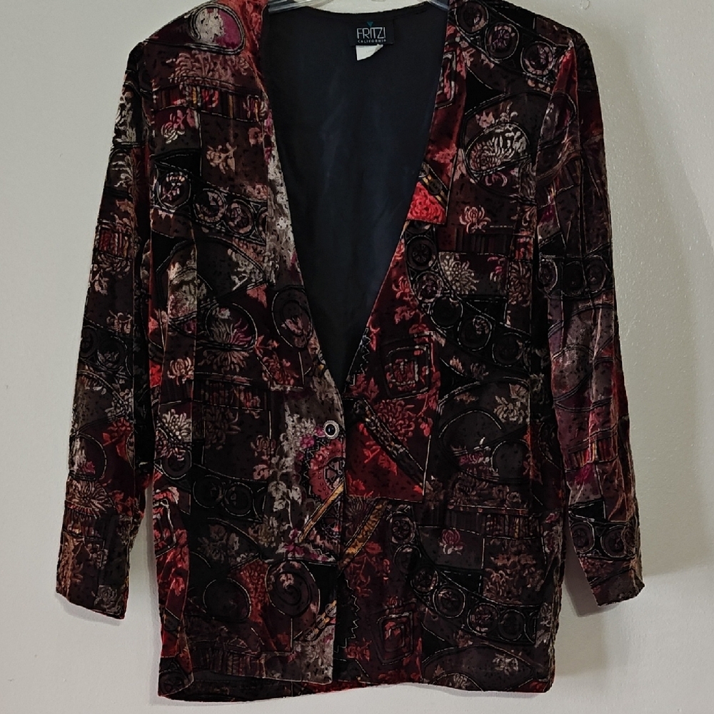 Frizi multi color velvet whimsical gothic blazer Size Large Y2K
